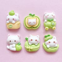 【6個】青りんごねこちゃん【610】