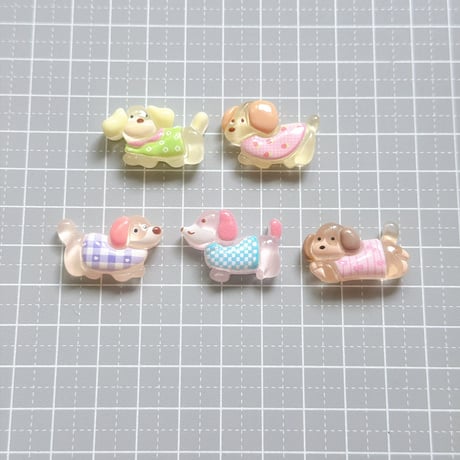 【5個】クリアわんわんわんちゃん／B品15個【109】