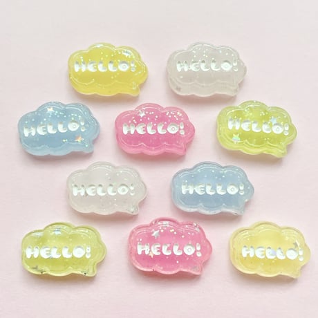 【10個】HELLOふきだし【601】