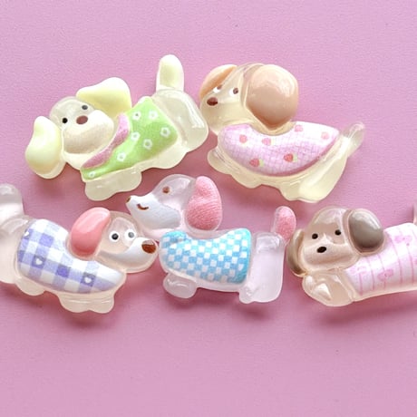 【5個】クリアわんわんわんちゃん／B品15個【109】