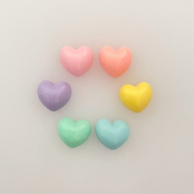 ぷっくりちびハート合皮　ファンキーブルちゃんNo.293 6個】ぷっくりちびハート | Bubwell ～Hand craft～