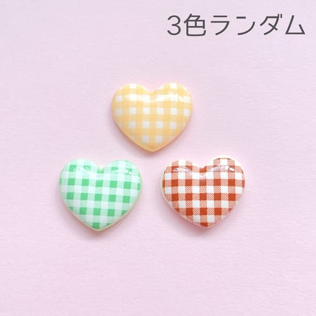 【10個】チェックハート【684】