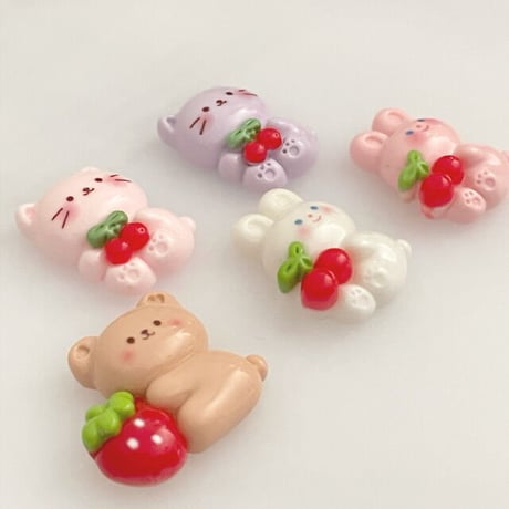 【5個】フルーツキャッチくまうさねこ