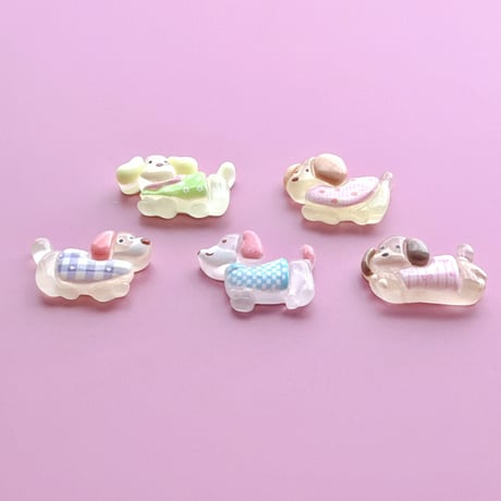 【5個】クリアわんわんわんちゃん／B品15個【109】