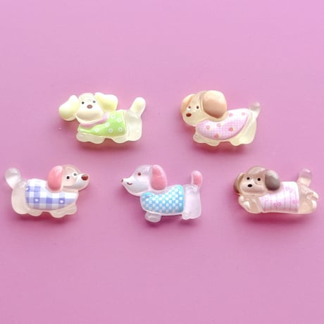 【5個】クリアわんわんわんちゃん／B品15個【109】