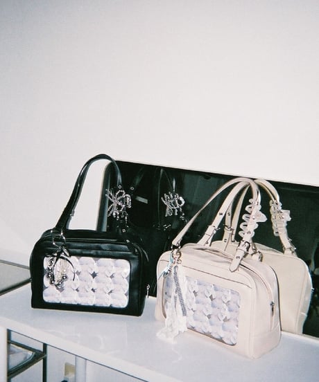 フラップボストンバッグ（Beige）