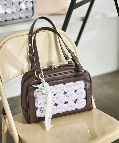 フラップボストンバッグ（Brown）