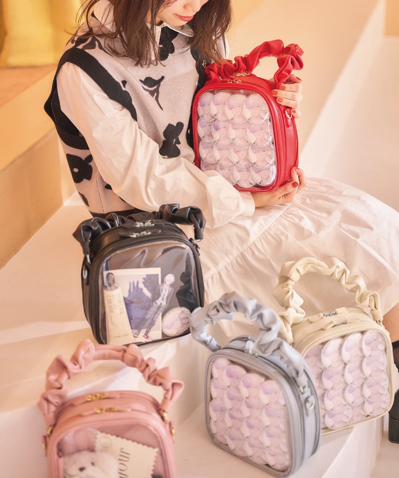 ギャザーハンドルバッグ（Grayish blue） | MARSLY