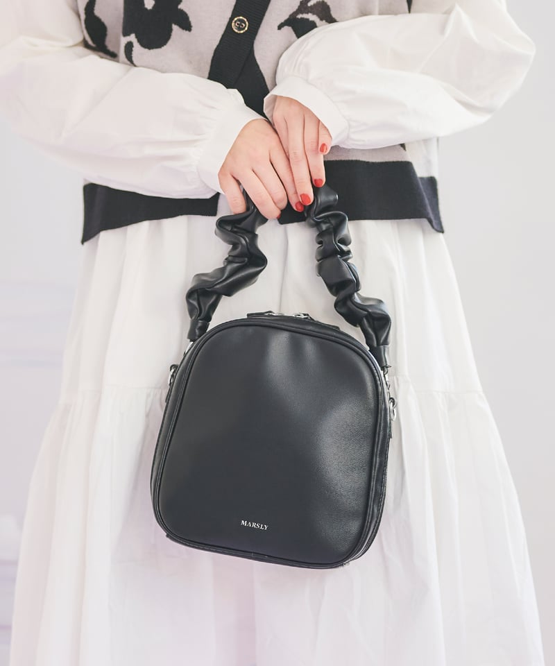 ギャザーハンドルバッグ（Black） | MARSLY