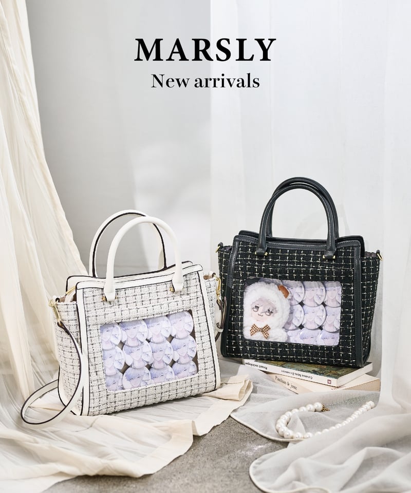 MARSLY マーズリー ツイード White 痛バ ツイードフラップバッグ（White） | MARSLY