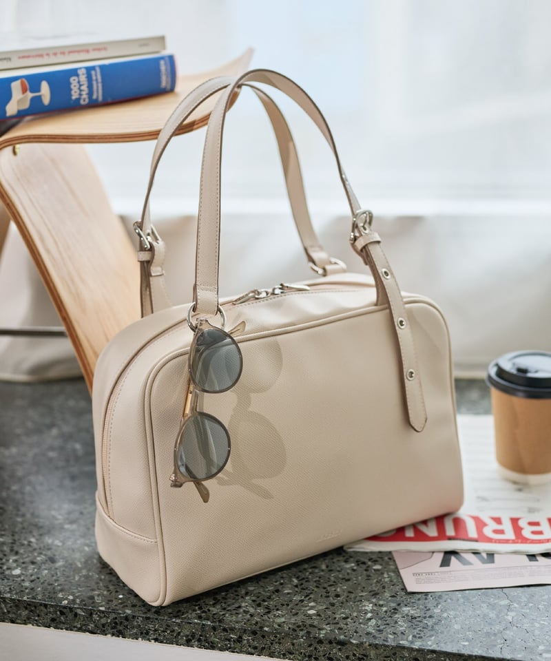 フラップボストンバッグ（Beige） | MARSLY