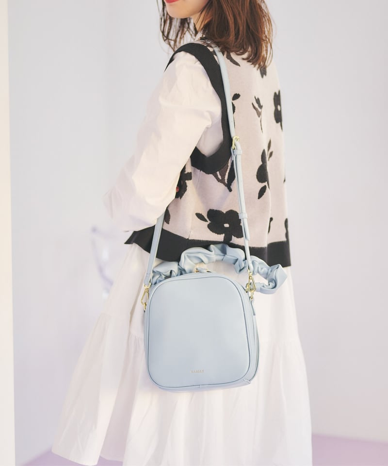 ギャザーハンドルバッグ（grayish blue）SOLD OUT | MARSLY