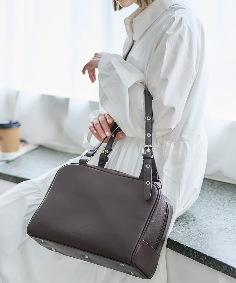 フラップボストンバッグ（Brown） | MARSLY