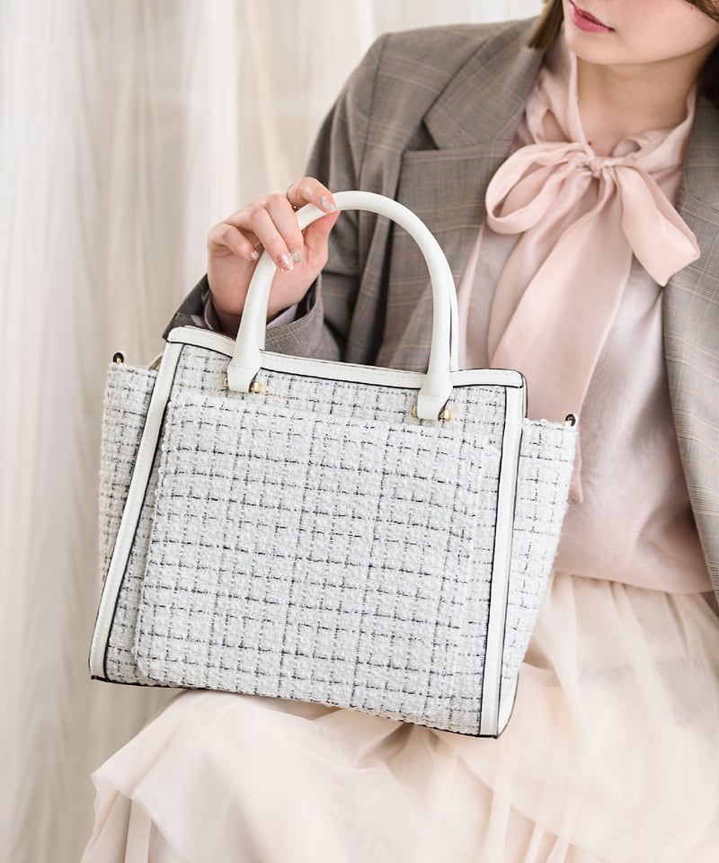 ツイードフラップバッグ（White） | MARSLY