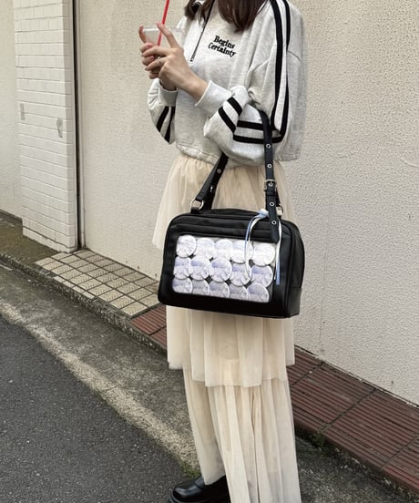 フラップボストンバッグ（Black）