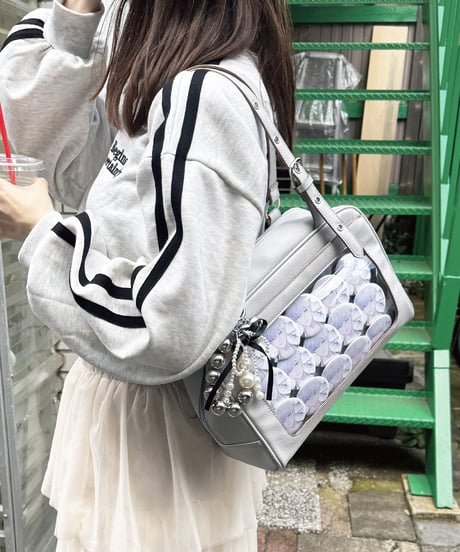 フラップボストンバッグ（ Light gray）