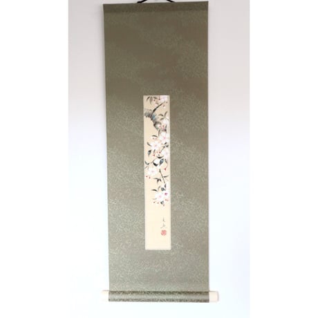 ミニ軸　中谷文魚作画　「桜　短冊」