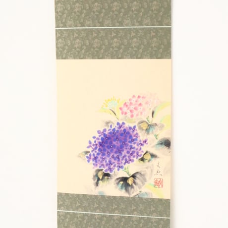 ミニ軸　中谷文魚作画　「紫陽花」