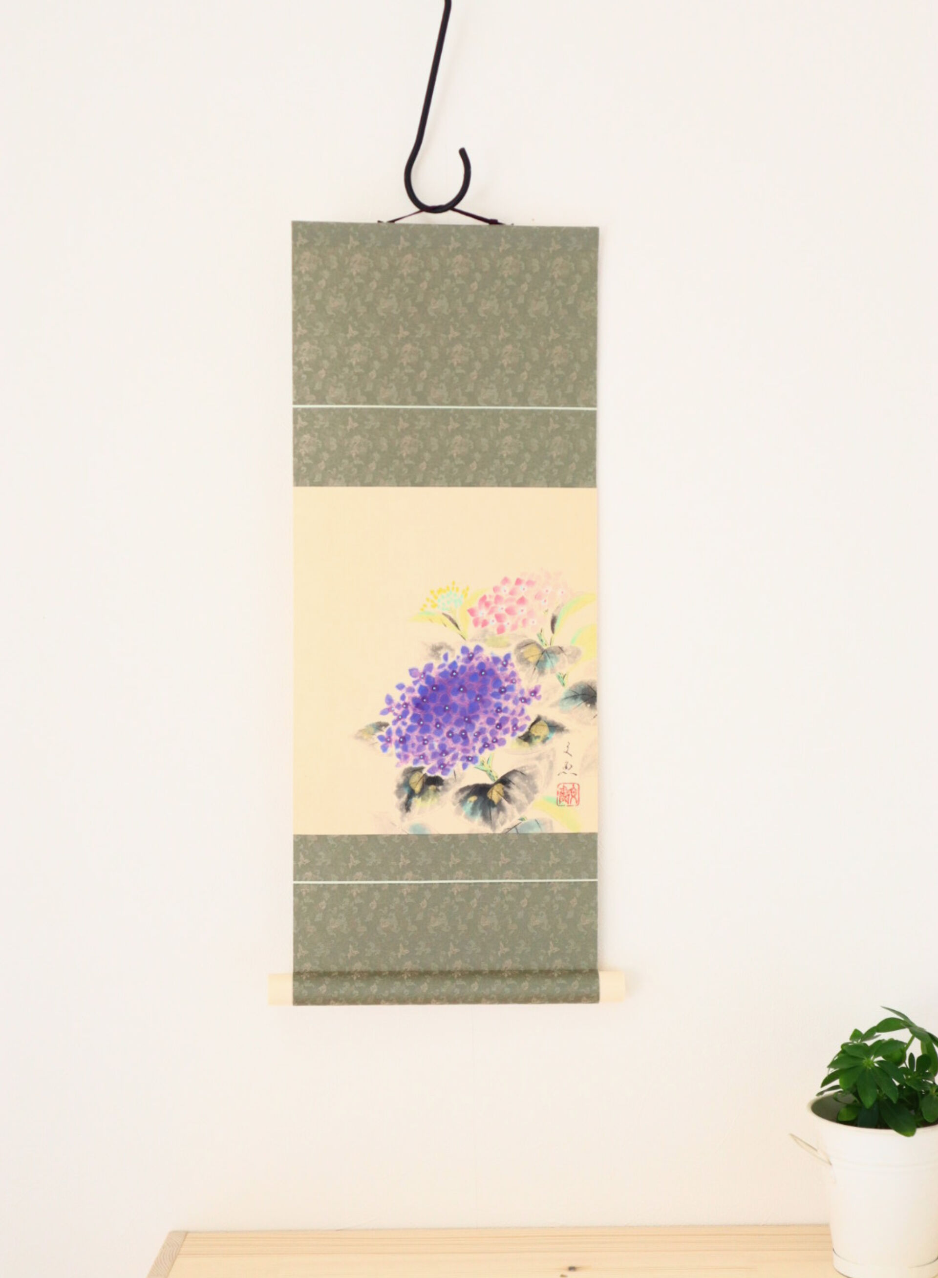 ミニ軸 中谷文魚作画 「紫陽花」 | くうかんそうしょく 栞