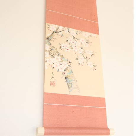 ミニ軸　中谷文魚作画　「桜」