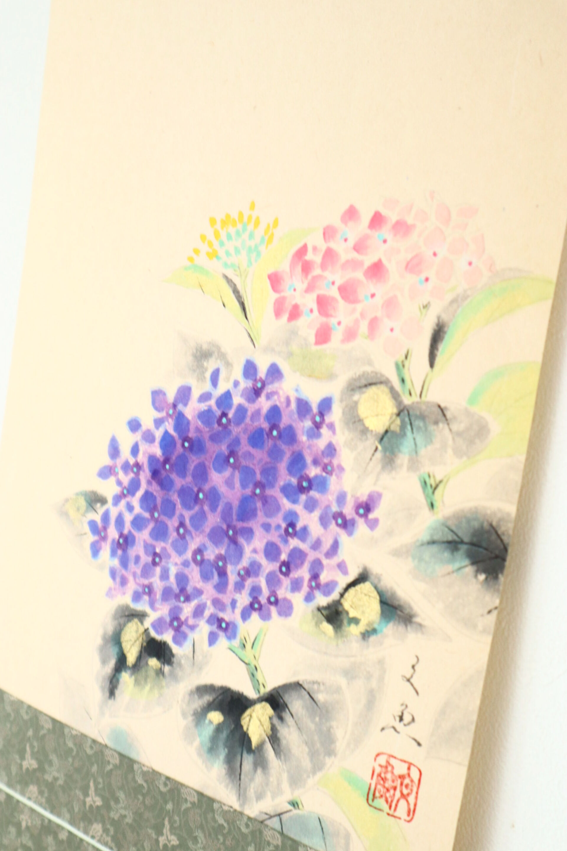 掛軸 紫陽花 筆者：中谷文魚 ミニ軸 中谷文魚作画 「紫陽花」 | くうかんそうしょく 栞