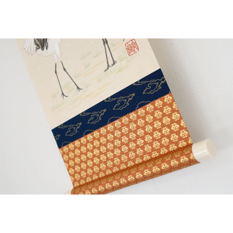 ミニ軸 中谷文魚作画 「雪景鶴」 | くうかんそうしょく 栞