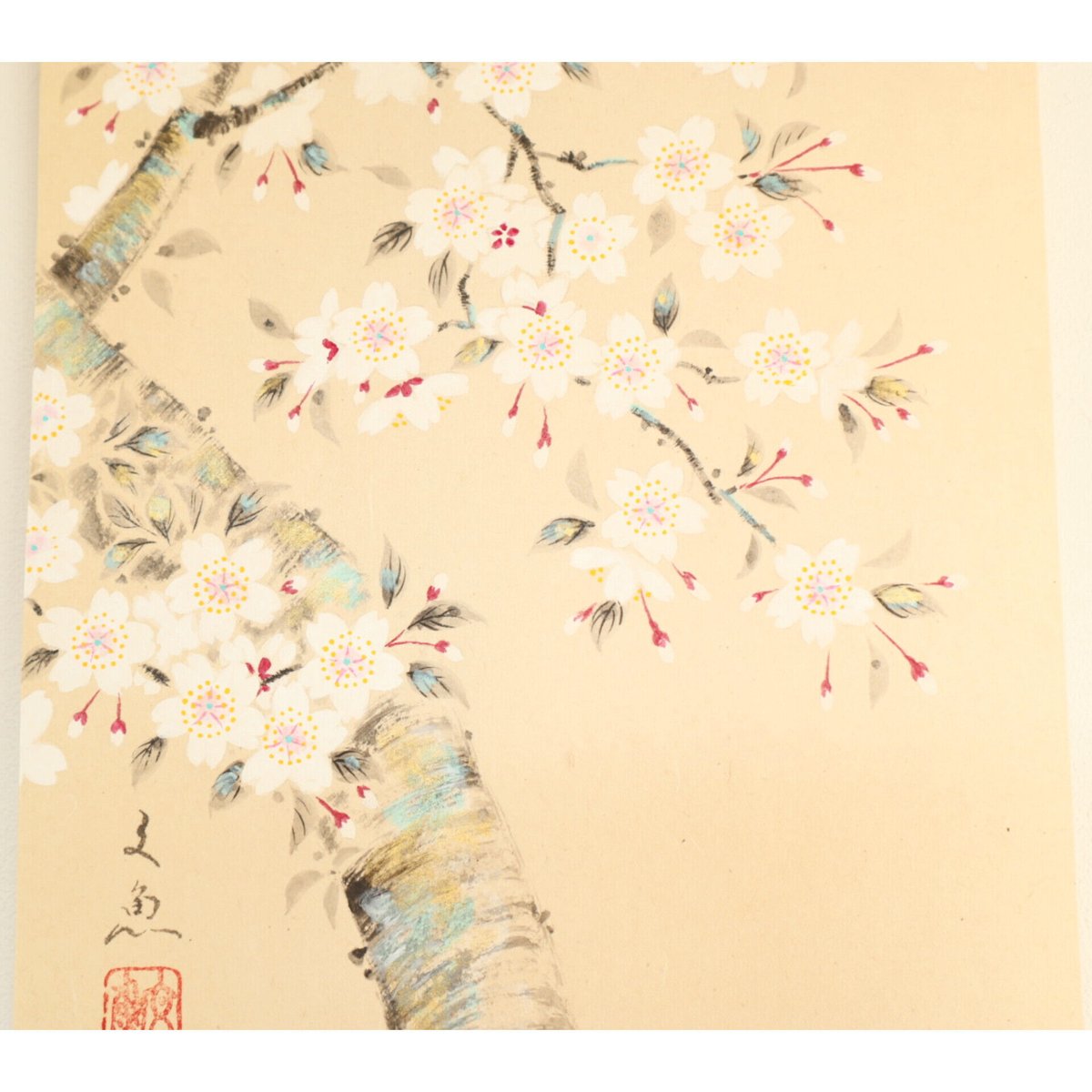 ミニ軸　中谷文魚作画　「桜」