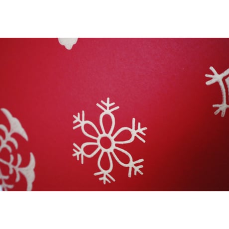 京からかみパネル　「雪華」  赤