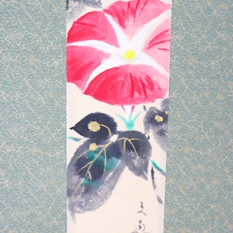 ミニ軸　中谷文魚作画　「朝顔」短冊