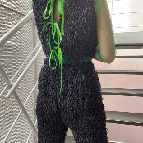 2way eco feather ribbon Vest