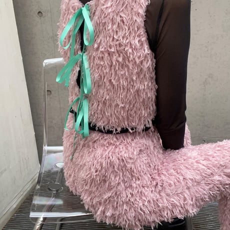 2way eco feather ribbon Vest