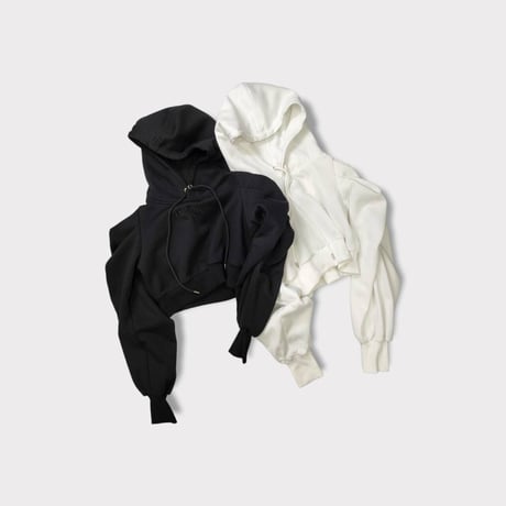 Power shoulder LOGO mini hoodie