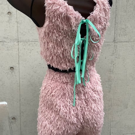 2way eco feather ribbon Vest