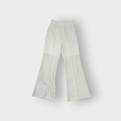 Double square mesh flare pants