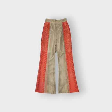 Double square mesh flare pants