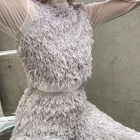 2way eco feather ribbon Vest