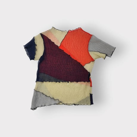 2way multicolor switching sheer blouse