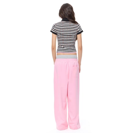 PURE LOVE STICKER LAYERED SWEATPANTS PINK