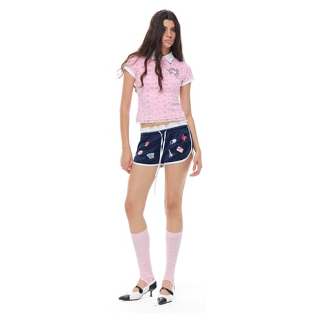 PURE LOVE PIGLET LACE POLO PINK