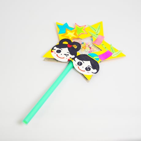 【工作キット】シャカシャカ七夕ステッキ　10個セット