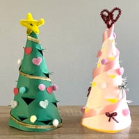 【工作キット】光る！オシャレなペーパークリスマスツリー10個セット