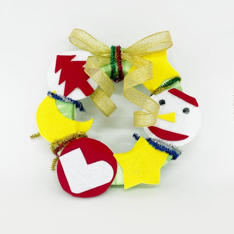 【工作キット】 フェルトで飾る! クリスマスリース キット 10個セット