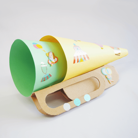 【楽器工作キット】画用紙でつくる紙ラッパ　キット　10個セット