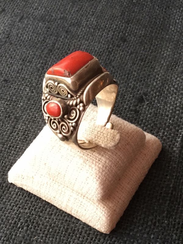 山珊瑚　ハンドメイド　シルバー　リング original