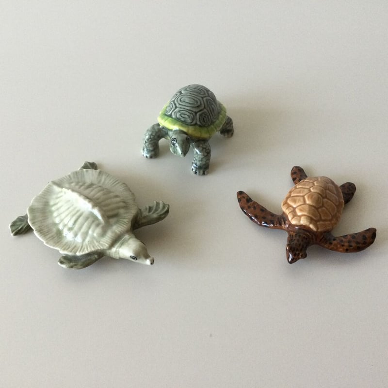 亀の形のスッポン餌装飾品　骨董 陶器ミニチュアシリーズ「カメ スッポン」 | GRASS Arts&Crafts ~since