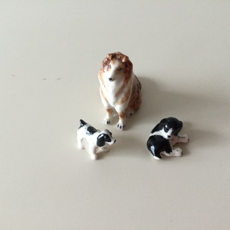 子供2人と犬の陶器フィギュア TOYMANY 12PCS犬フィギュアセット ミニ動物フィギュア 犬モデル