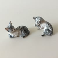 陶器ミニチュアシリーズ「ねこ　グレー」