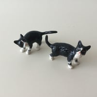 陶器ミニチュアシリーズ「ねこ　白黒」