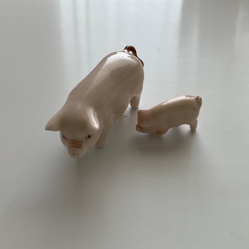 00 綺麗 陶器 キャニスター 6個セット 動物 ぶた 牛 イラスト ユキヒョウ キャニスター 蓋つき小物入れ リボン ねこ・大型ネコ