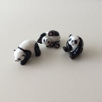 陶器ミニチュアシリーズ「パンダ」3ポーズ